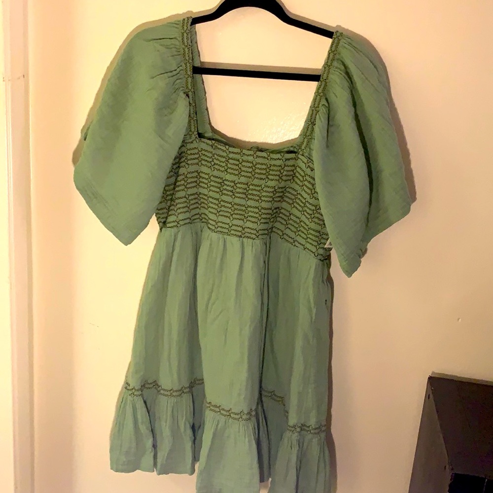 Free People sage green dress with tie back
